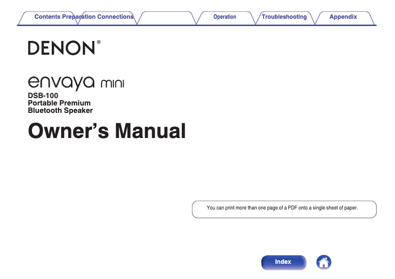 Image de la première page du manuel de l'appareil Envaya Mini