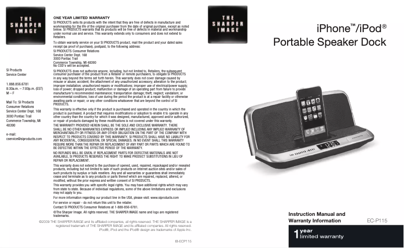 Image de la première page du manuel de l'appareil EC-P115