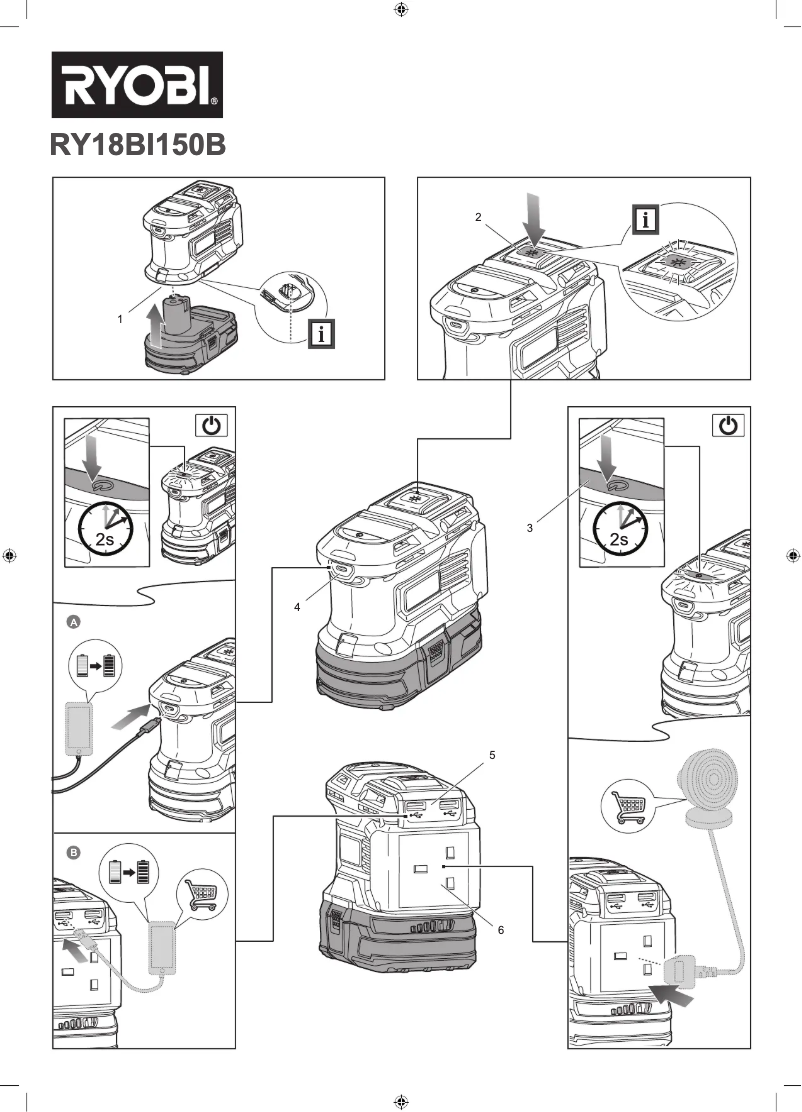 Page n°1 - Manuel utilisateur RYOBI One+ RY18BI150B