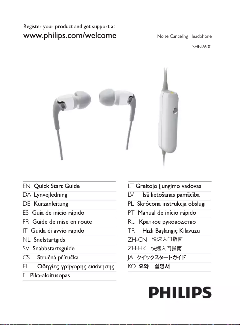 Page 1 de la notice Manuel utilisateur Philips SHN2600