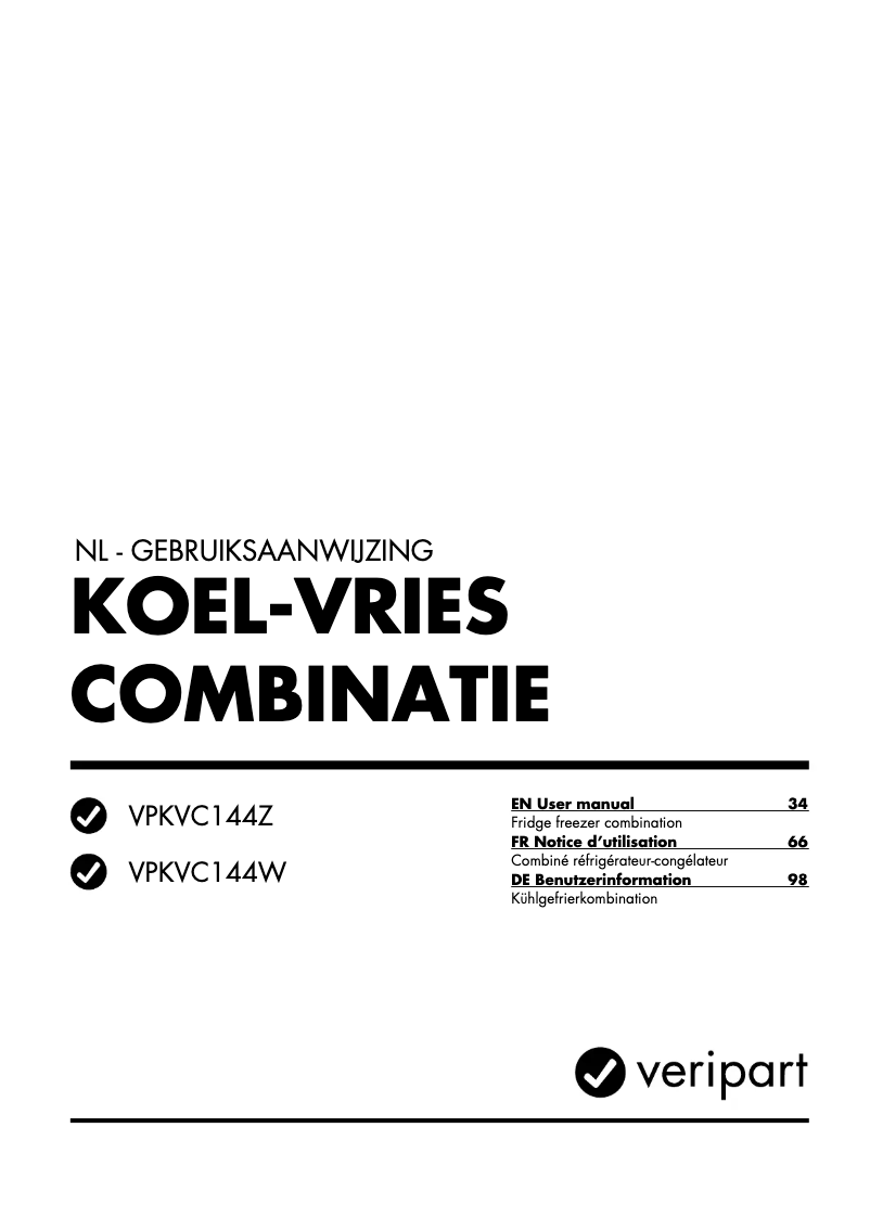 Page n°1 - Manuel utilisateur Veripart VPKVC144Z