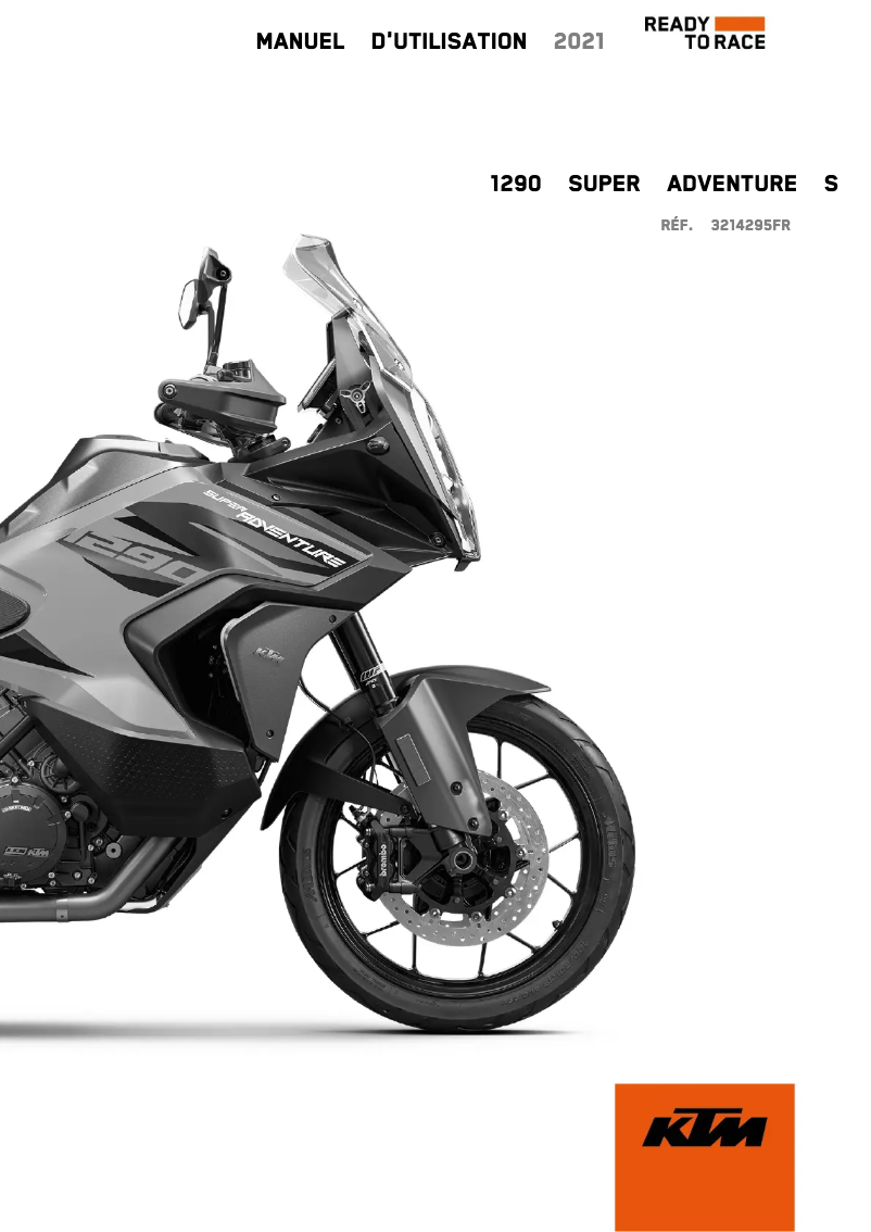 Page 1 de la notice Manuel utilisateur KTM 1290 Super Adventure S (2021)