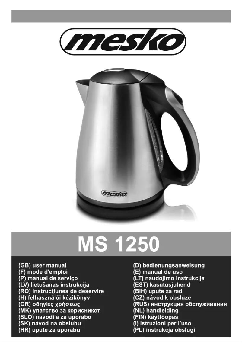 Page 1 de la notice Manuel utilisateur Mesko MS 1250