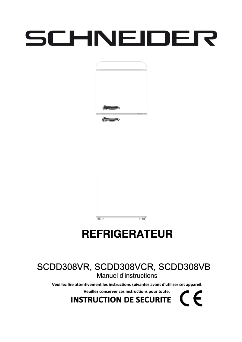 Page 1 de la notice Manuel utilisateur Schneider SCDD308VB