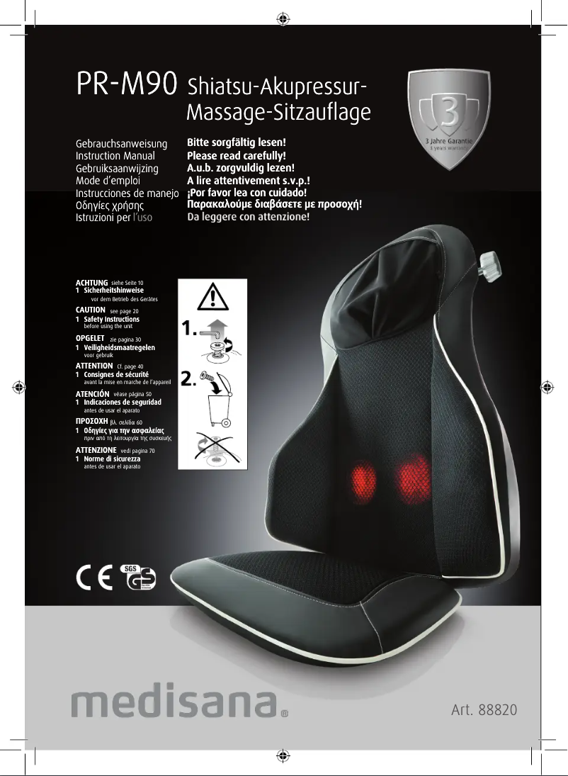 Imagen de la primera página del manual del dispositivo PR-M90