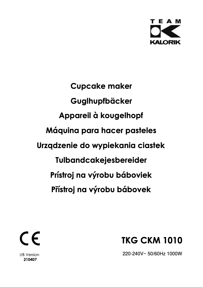 Image de la première page du manuel de l'appareil TKG CKM 1010