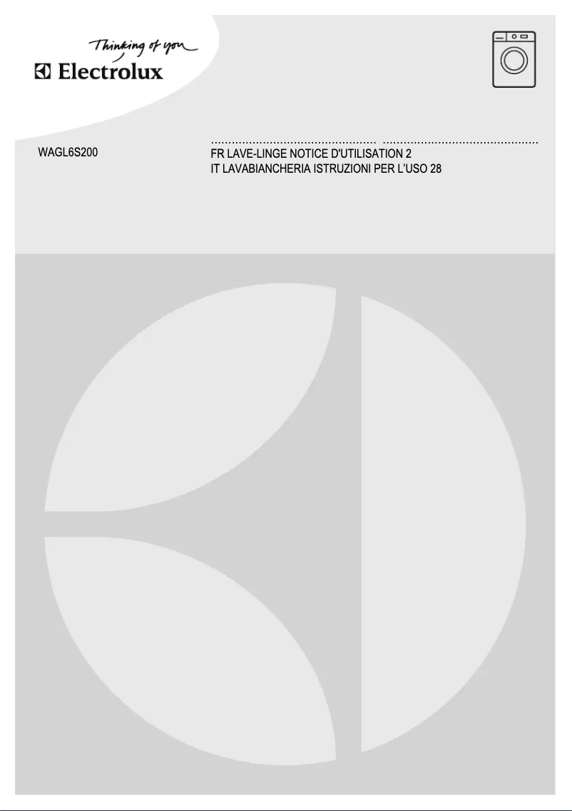 Page 1 de la notice Manuel utilisateur Electrolux WAGL6S200