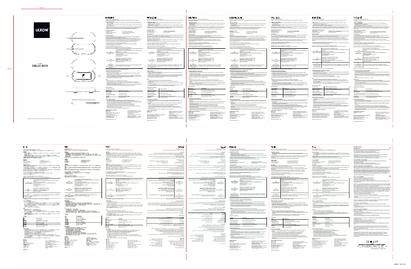 Page 1 de la notice Manuel utilisateur Lexon Oblio Box
