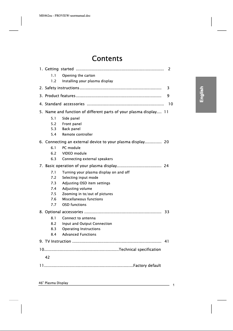 Page 1 de la notice Manuel utilisateur Proview MH-422HUB