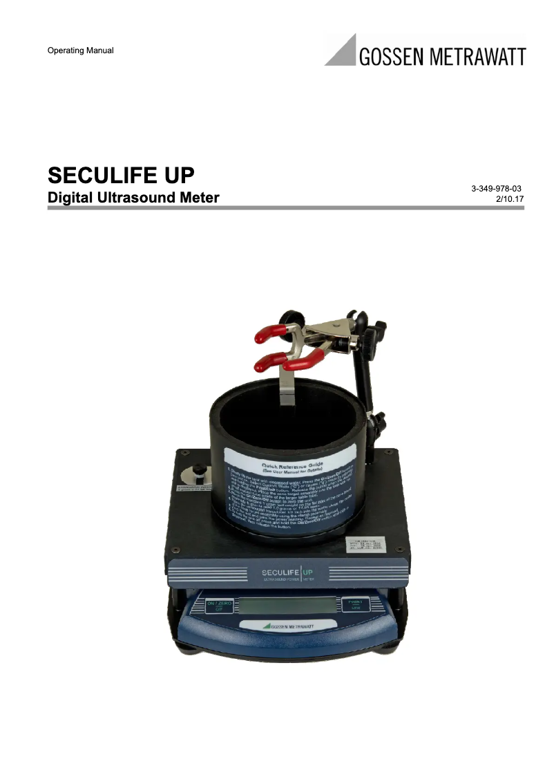 Image de la première page du manuel de l'appareil SECULIFE UP