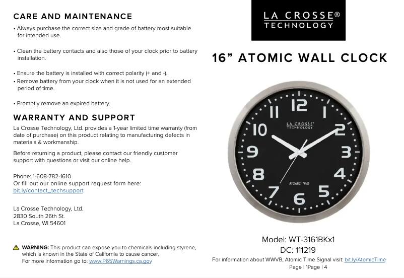 Image de la première page du manuel de l'appareil WT-3161BKX1