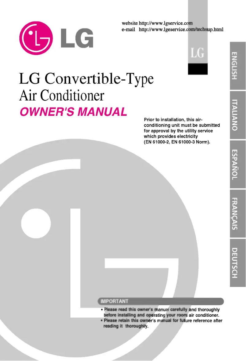 Page 1 de la notice Manuel utilisateur LG UV24