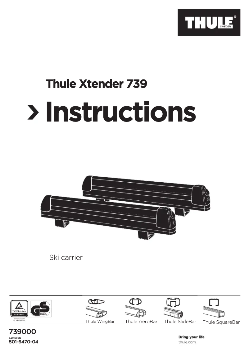 Page 1 de la notice Manuel utilisateur Thule Xtender