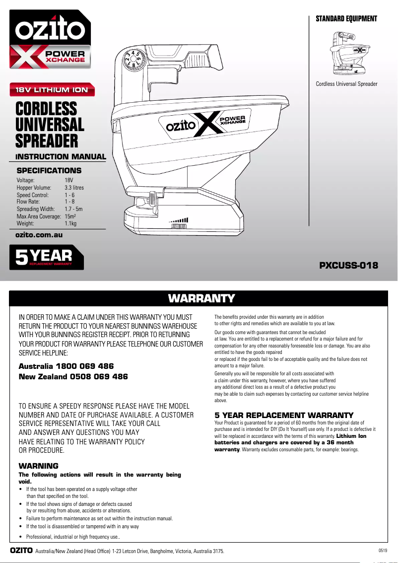 Imagen de la primera página del manual del dispositivo PXCUSS-018
