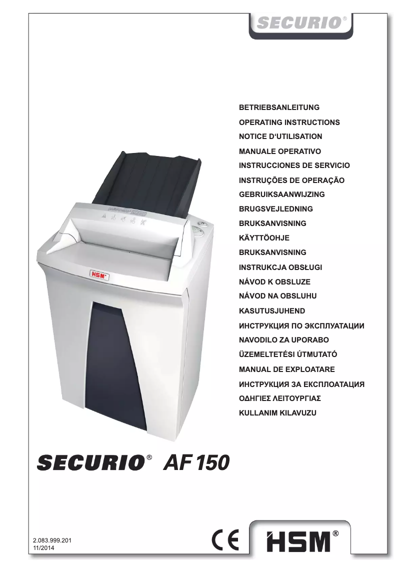 Page n°1 - Manuel utilisateur HSM Securio AF 150 0.78 x 11mm