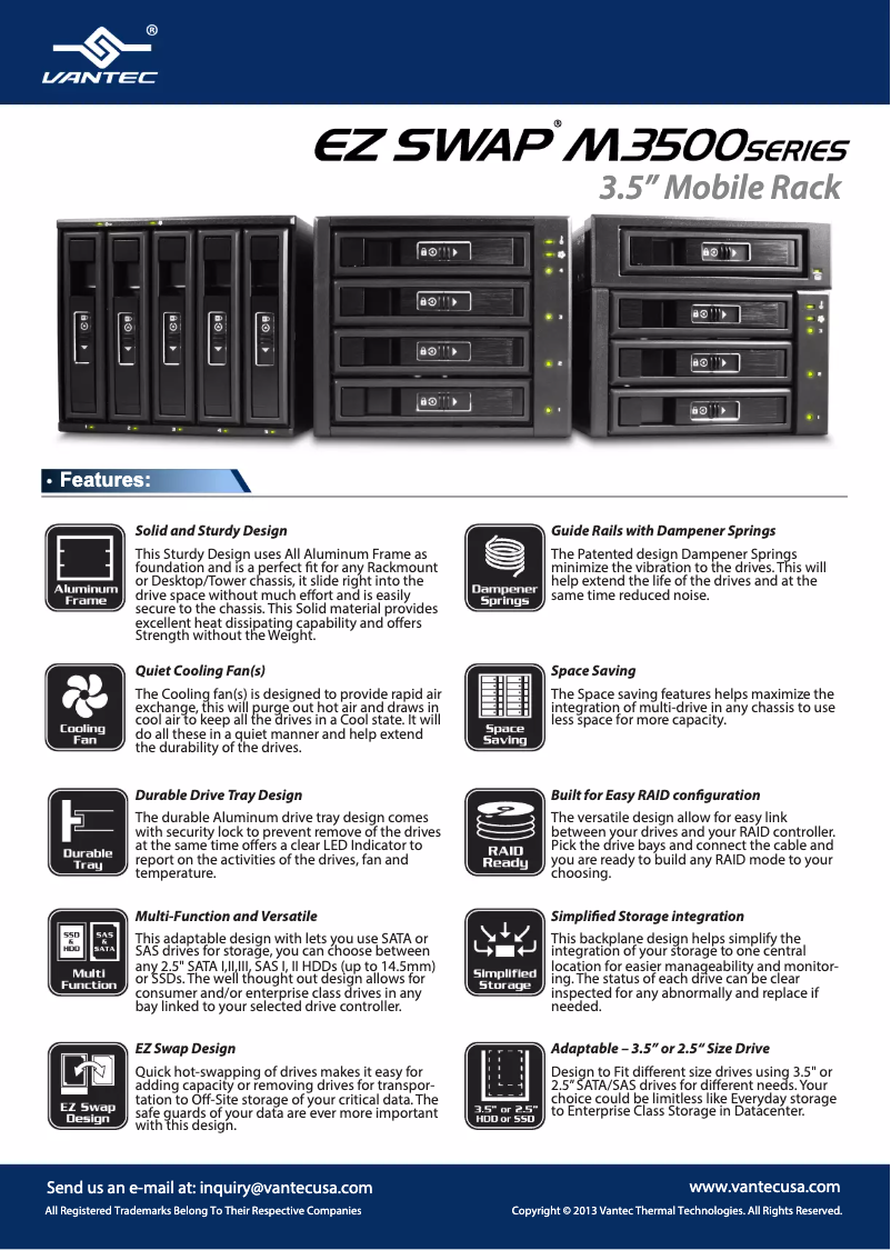 Página 1 del manual Manual de usuario Vantec EZ Swap M3500