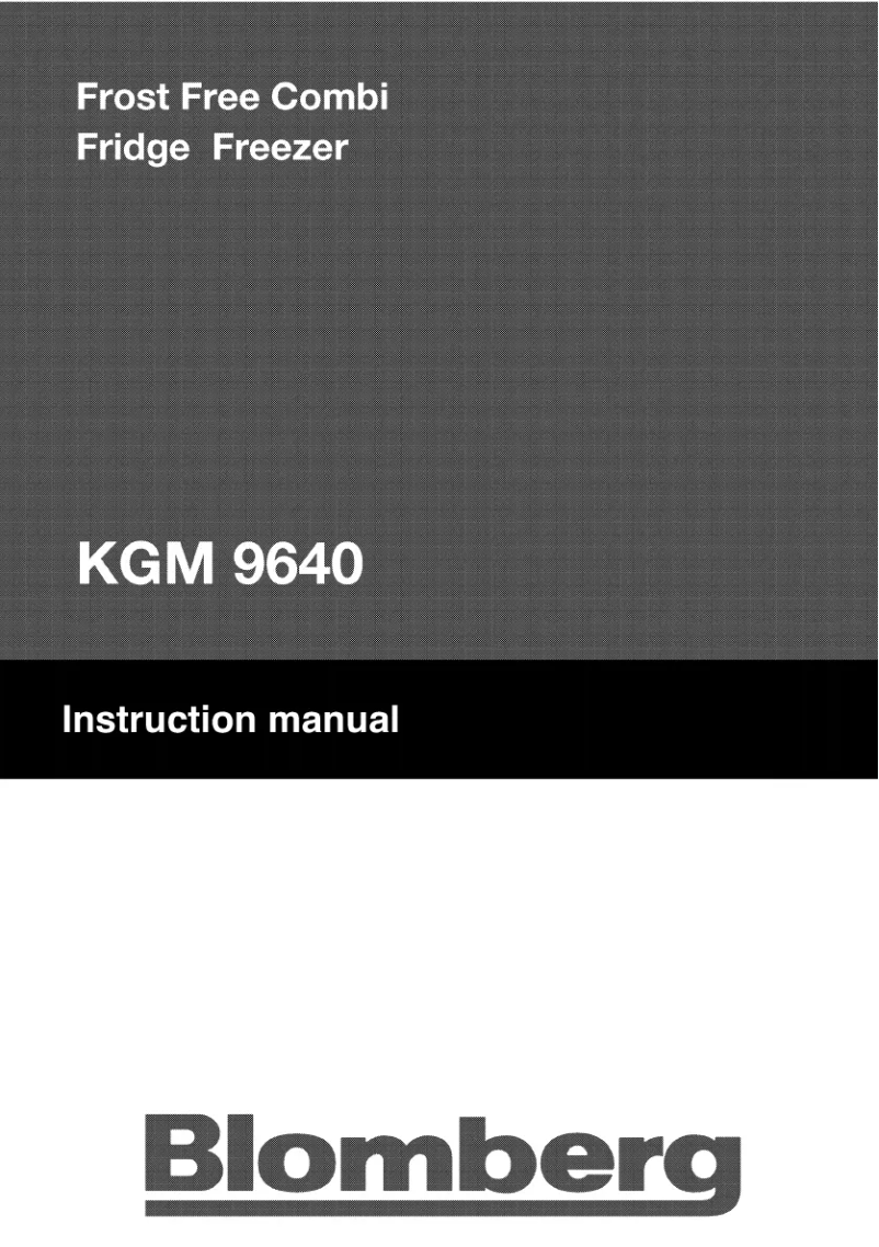 Page n°1 - Manuel utilisateur Blomberg KGM9640
