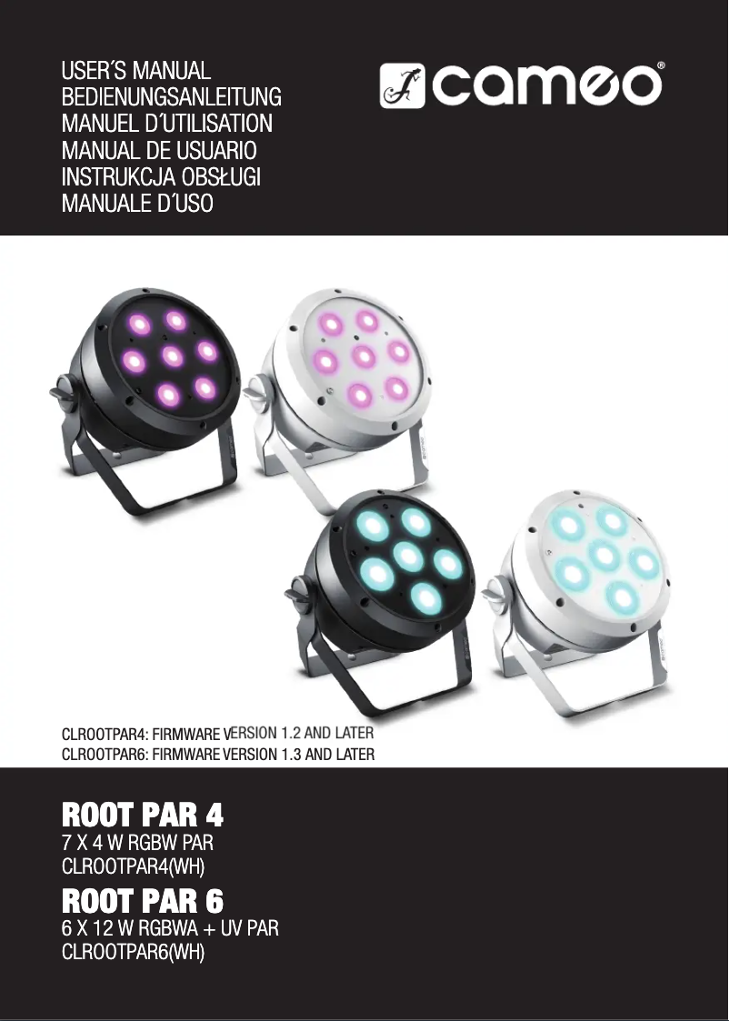 Page 1 de la notice Manuel utilisateur Cameo Root PAR 4