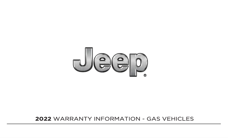 Page 1 de la notice Informations de garantie Jeep Grand Cherokee L (2022)