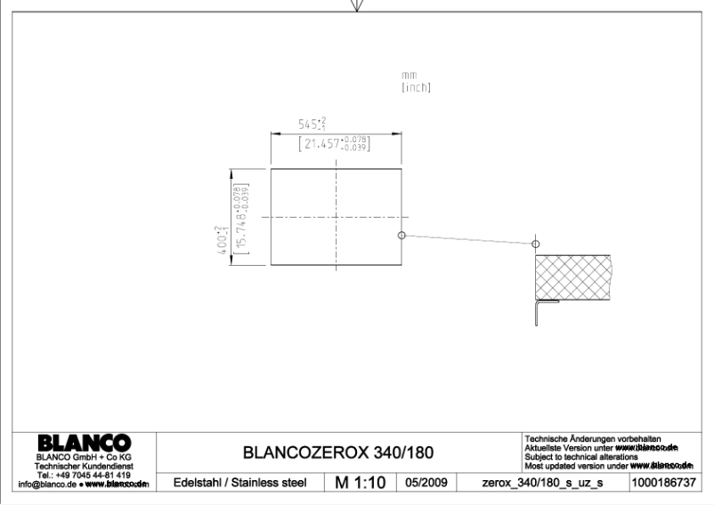 Page 1 de la notice Manuel utilisateur BLANCO ZEROX 340/180-U