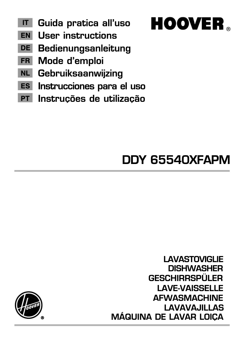 Page n°1 - Manuel utilisateur Hoover DDY 65540 XFAPM