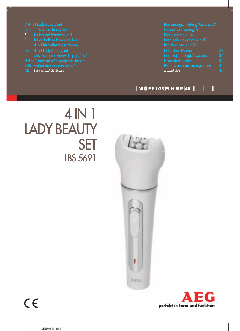 Page n°1 - Manuel utilisateur AEG LBS 5691