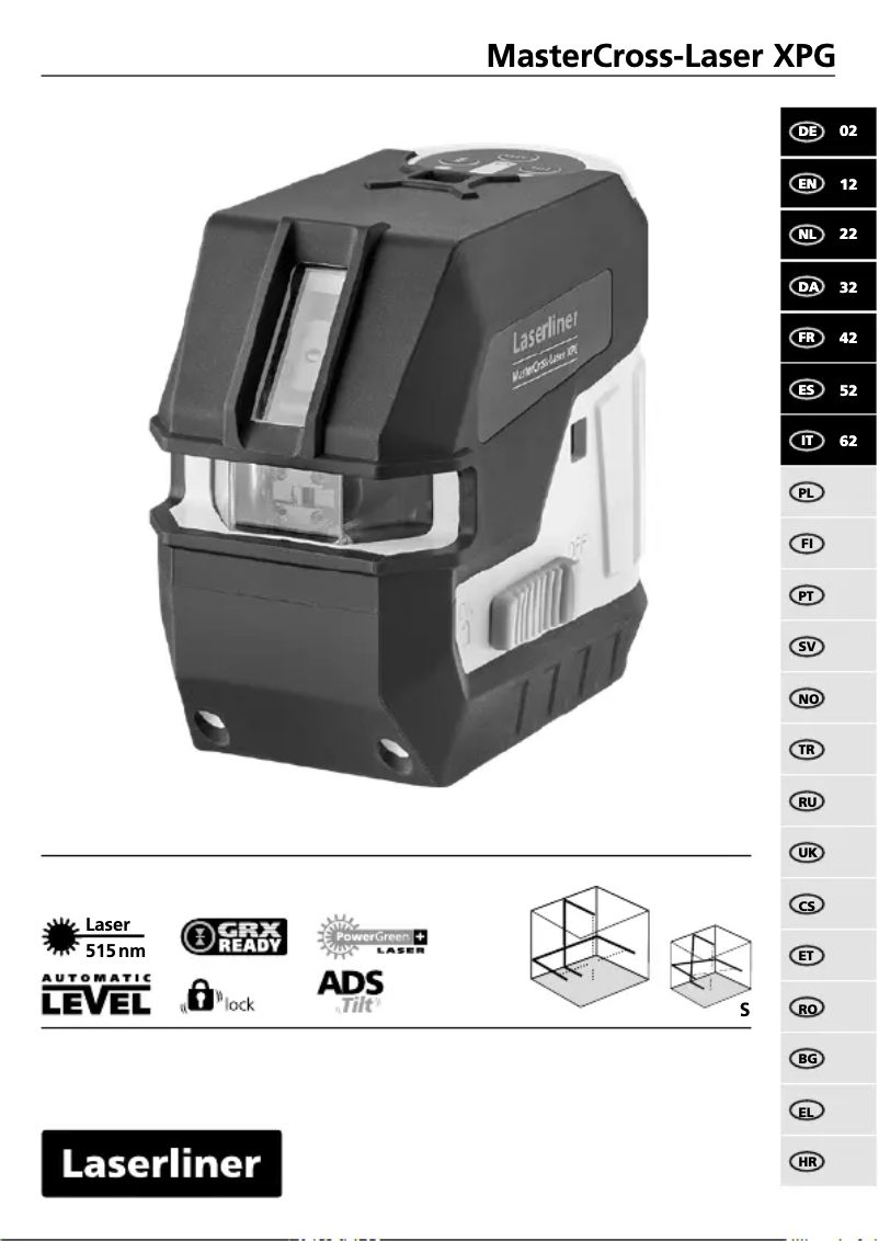Image de la première page du manuel de l'appareil MasterCross-Laser XPG