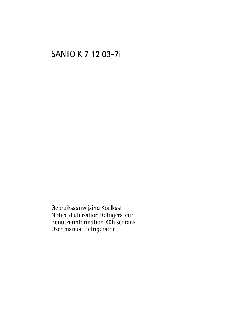 Page 1 de la notice Manuel utilisateur AEG Santo K 7 12 03-7I