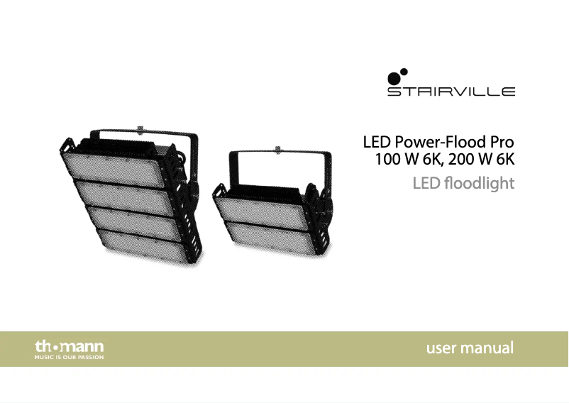 Página 1 del manual Manual de usuario Stairville LED Power-Flood Pro 100 W 6K