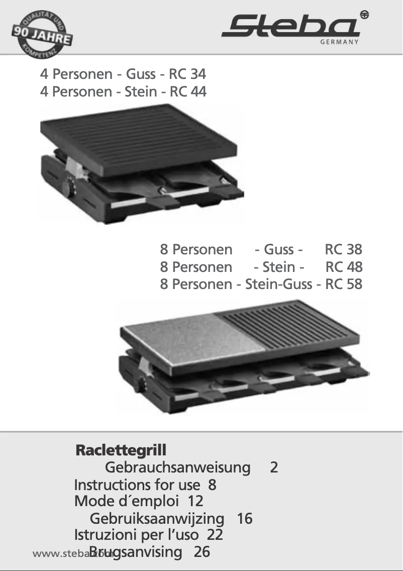 Page n°1 - Manuel utilisateur Steba RC58