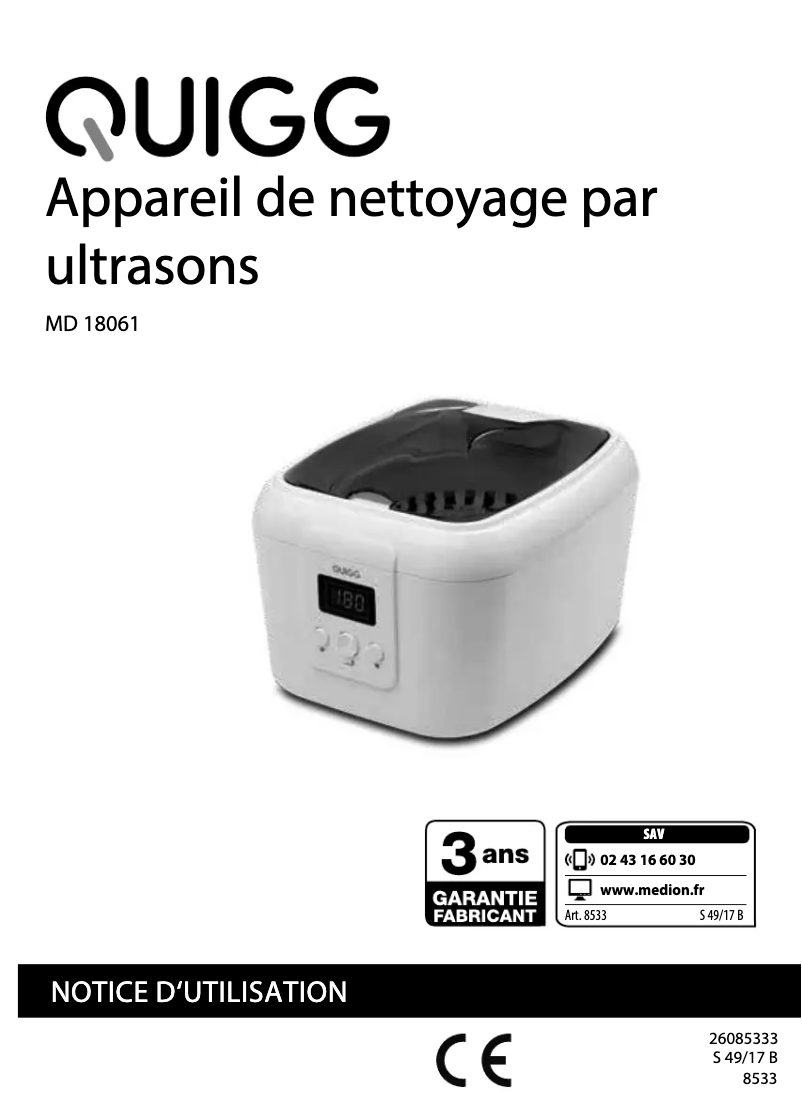 Page n°1 - Manuel utilisateur Medion MD 18061