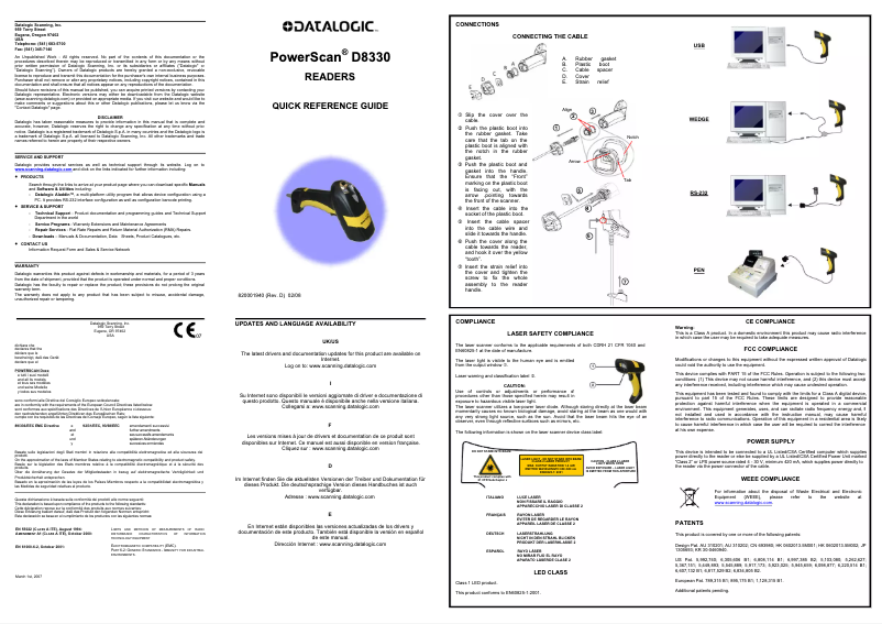 Page n°1 - Manuel utilisateur Datalogic PowerScan PD830