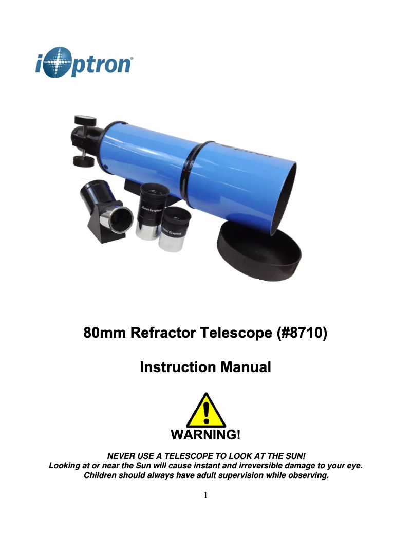 Page n°1 - Manuel utilisateur iOptron 8710