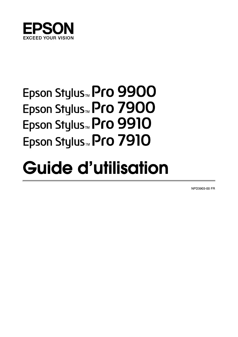 Page 1 de la notice Manuel utilisateur Epson Stylus Pro 7900