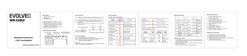 Page 1 de la notice Manuel utilisateur Evolveo WK32BG