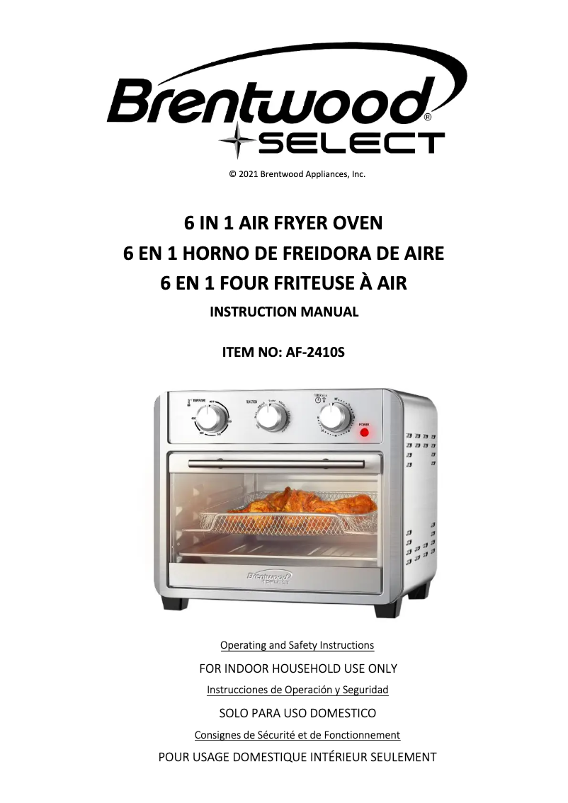 Page n°1 - Manuel utilisateur Brentwood AF-2410S