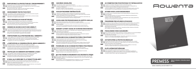 Page 1 de la notice Manuel utilisateur Rowenta Premiss