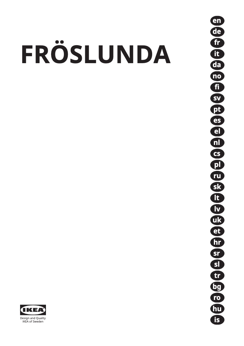 Page 1 de la notice Manuel utilisateur Ikea FRÖSLUNDA 105.681.67