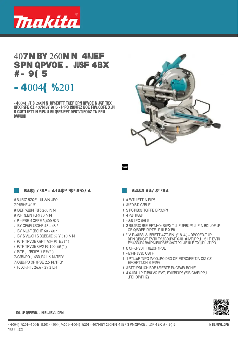 Page n°1 - Fiche technique Makita LS004GD201