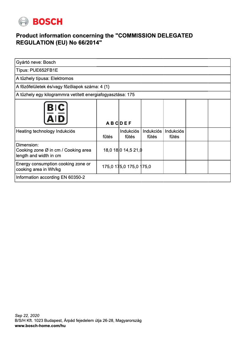 Image de la première page du manuel de l'appareil PUE652FB1E