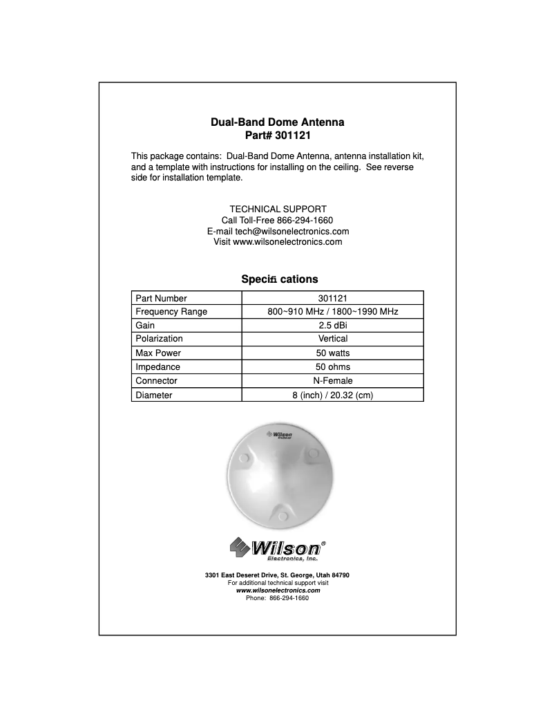 Page 1 de la notice Manuel utilisateur Wilson 301121