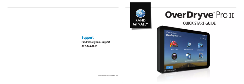 Page 1 de la notice Guide de démarrage rapide Rand McNally OverDryve 7 Pro II