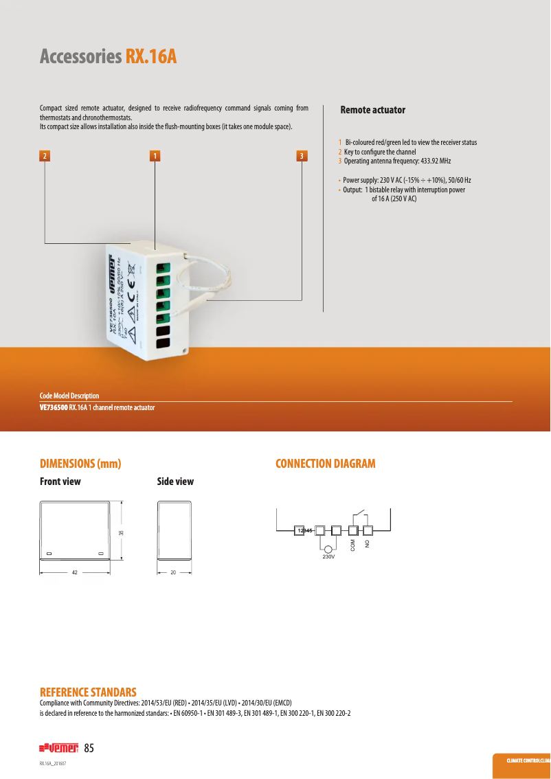 Image de la première page du manuel de l'appareil RX.16A
