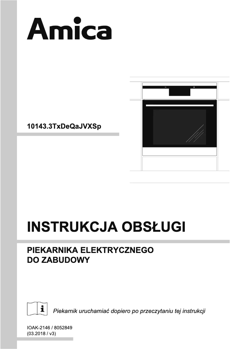 Page 1 de la notice Manuel utilisateur Amica EBI 712 94 AA