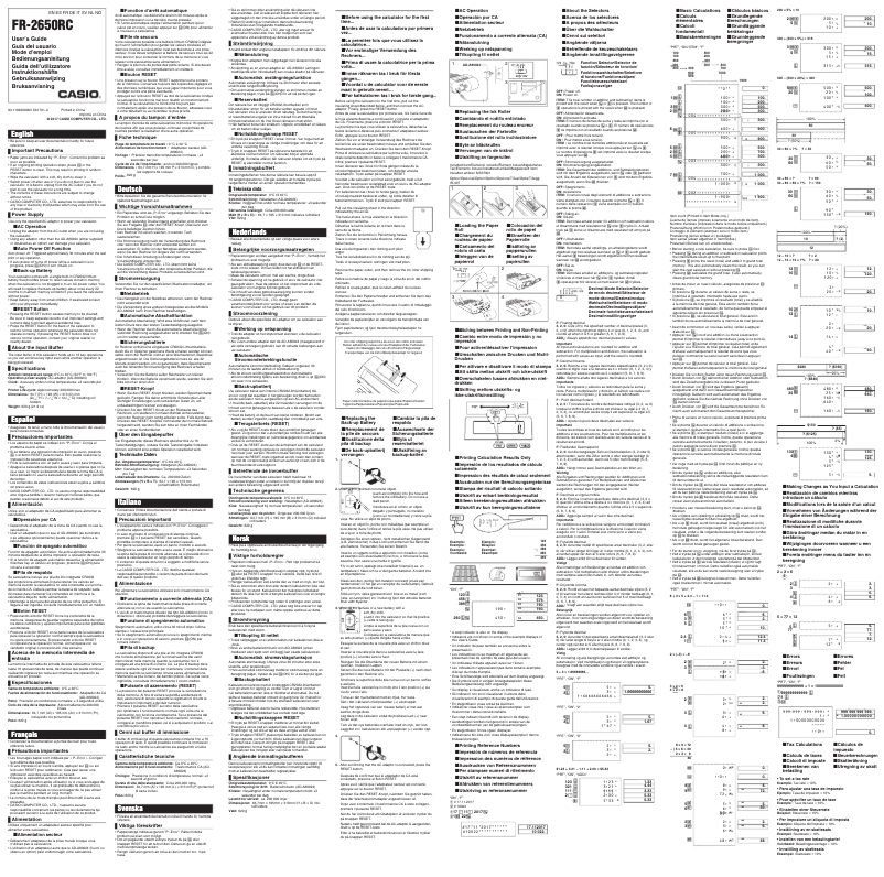 Image de la première page du manuel de l'appareil FR-2650RC