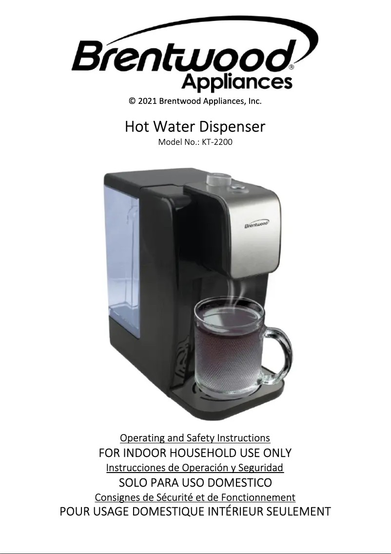 Página 1 del manual Manual de usuario Brentwood KT-2200