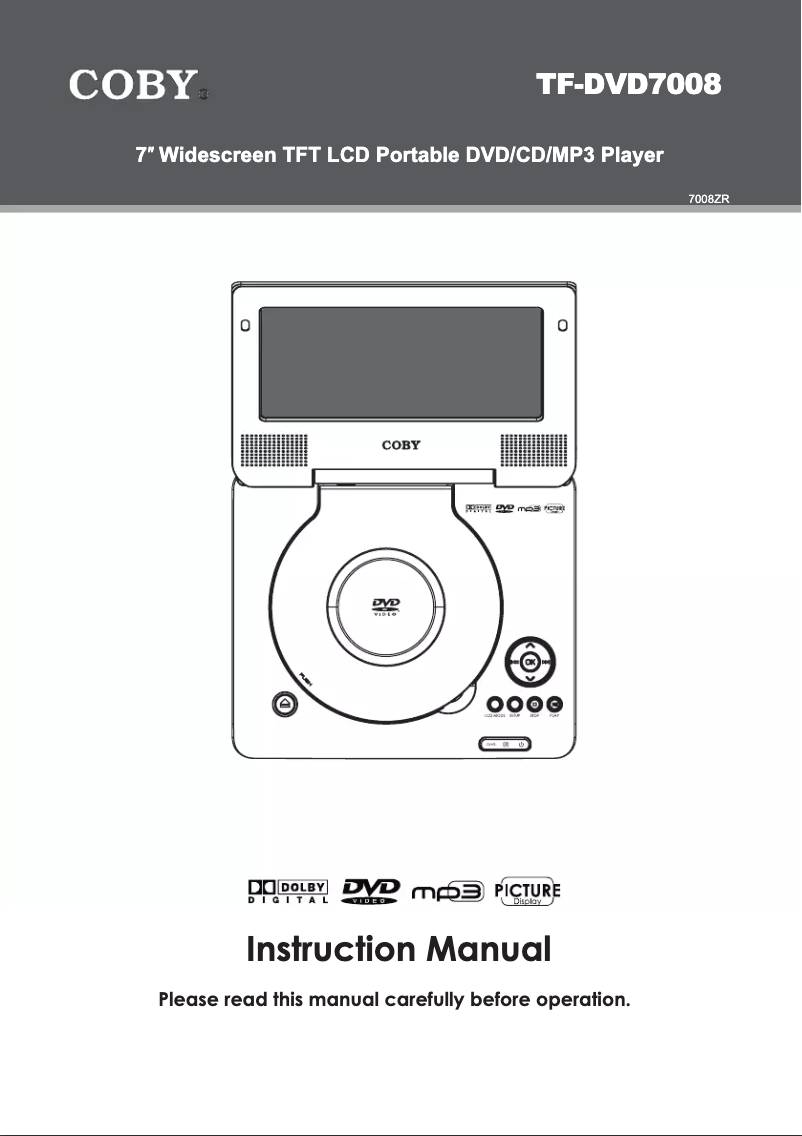 Página 1 del manual Manual de usuario Coby TF-DVD7008