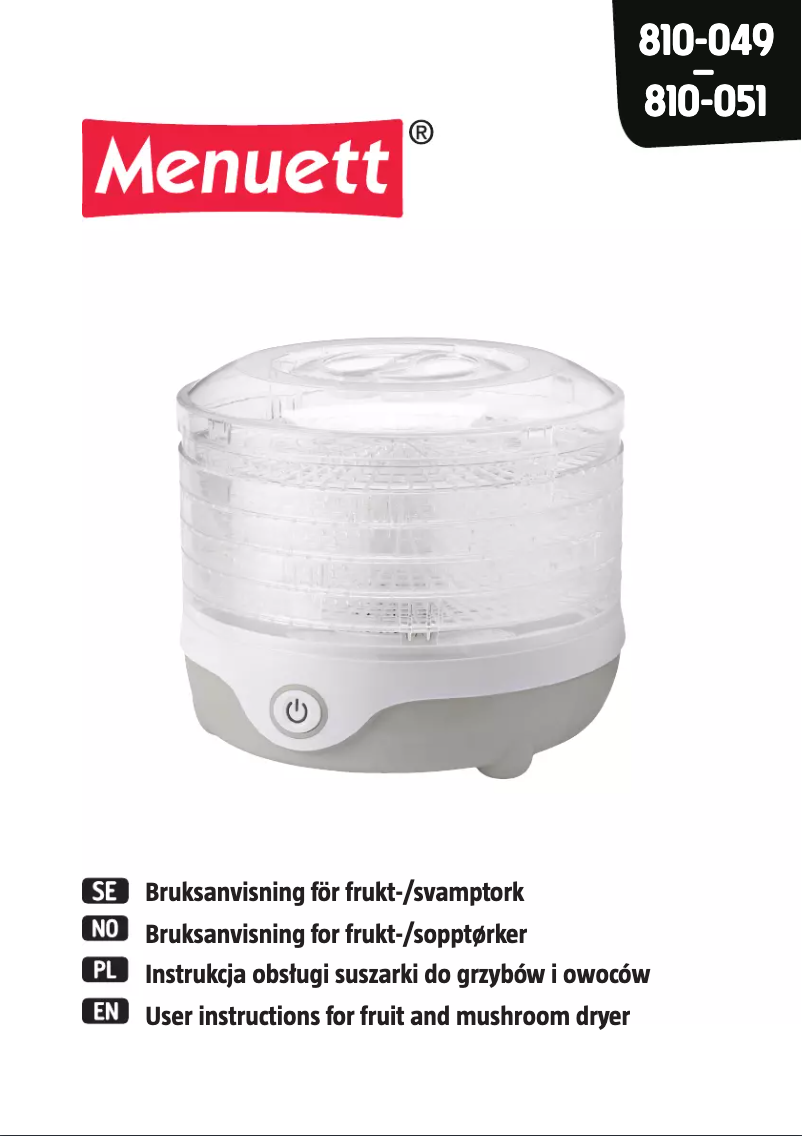 Página 1 del manual Manual de usuario Menuett 810-051