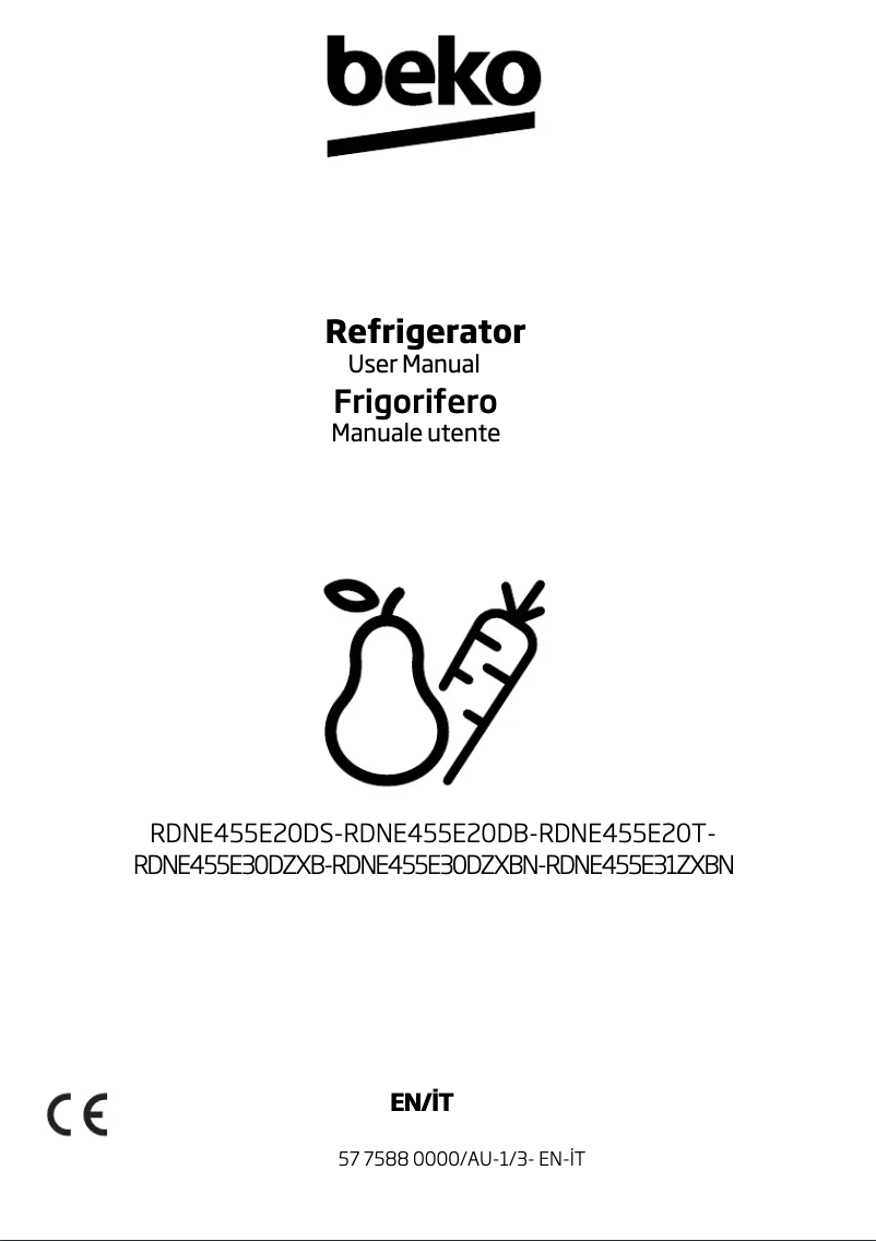 Page 1 de la notice Manuel utilisateur Beko RDNE455E30DZXBN