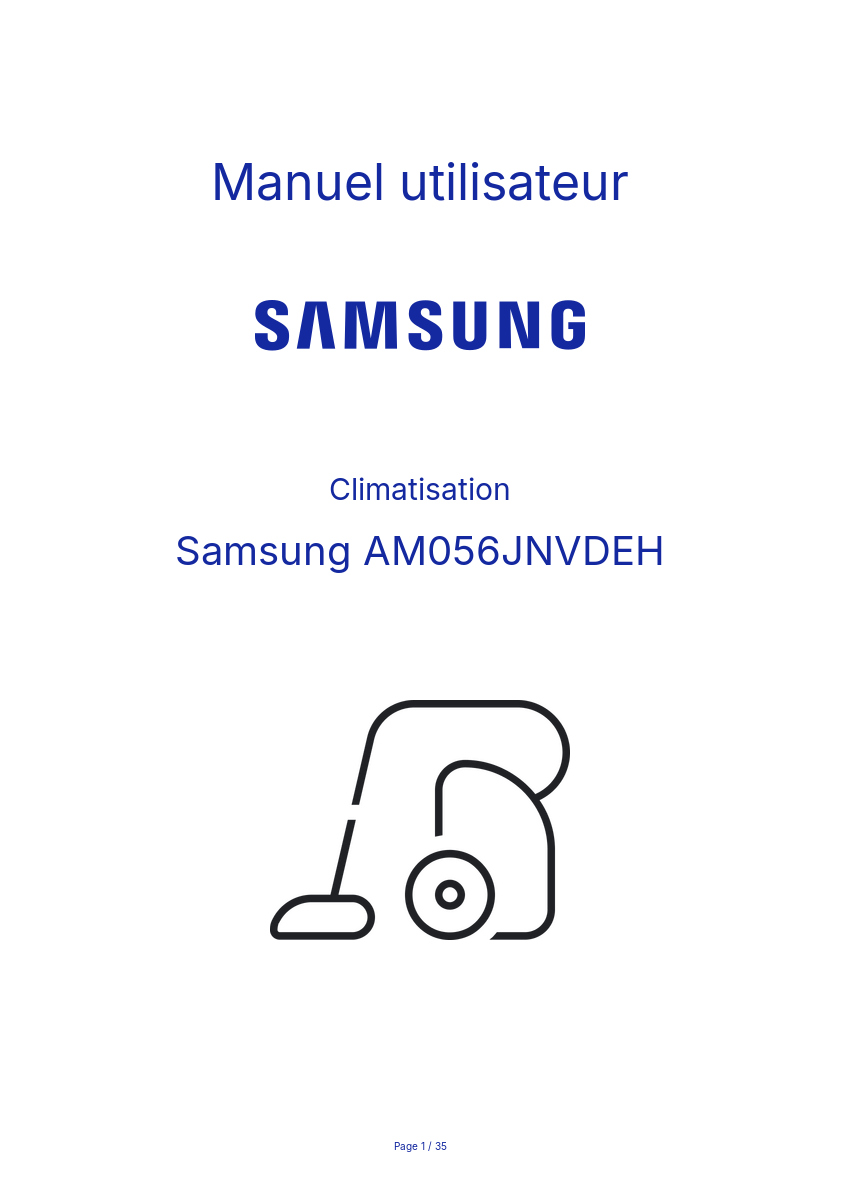 Page n°1 - Manuel utilisateur Samsung AM056JNVDEH